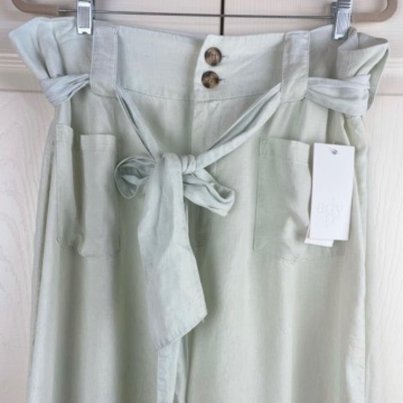 ADY P Pale Chambray  White Wide Leg Pants 16 - Picture 3 of 13